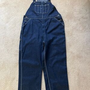 Vintage Roebucks Dark Wash Denim Bib Overalls 48 x 30 New Old Stock NEW